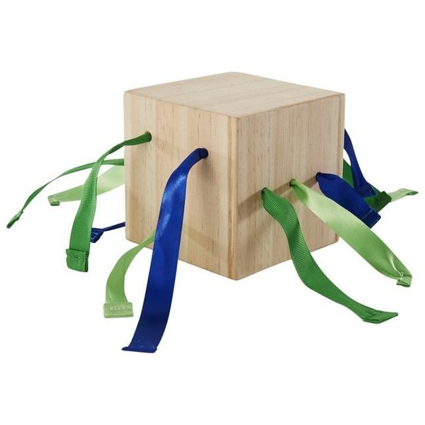 Abilitations Ribbon Pull Cube, Large, 4 x 4 x 4 Inches SS450L